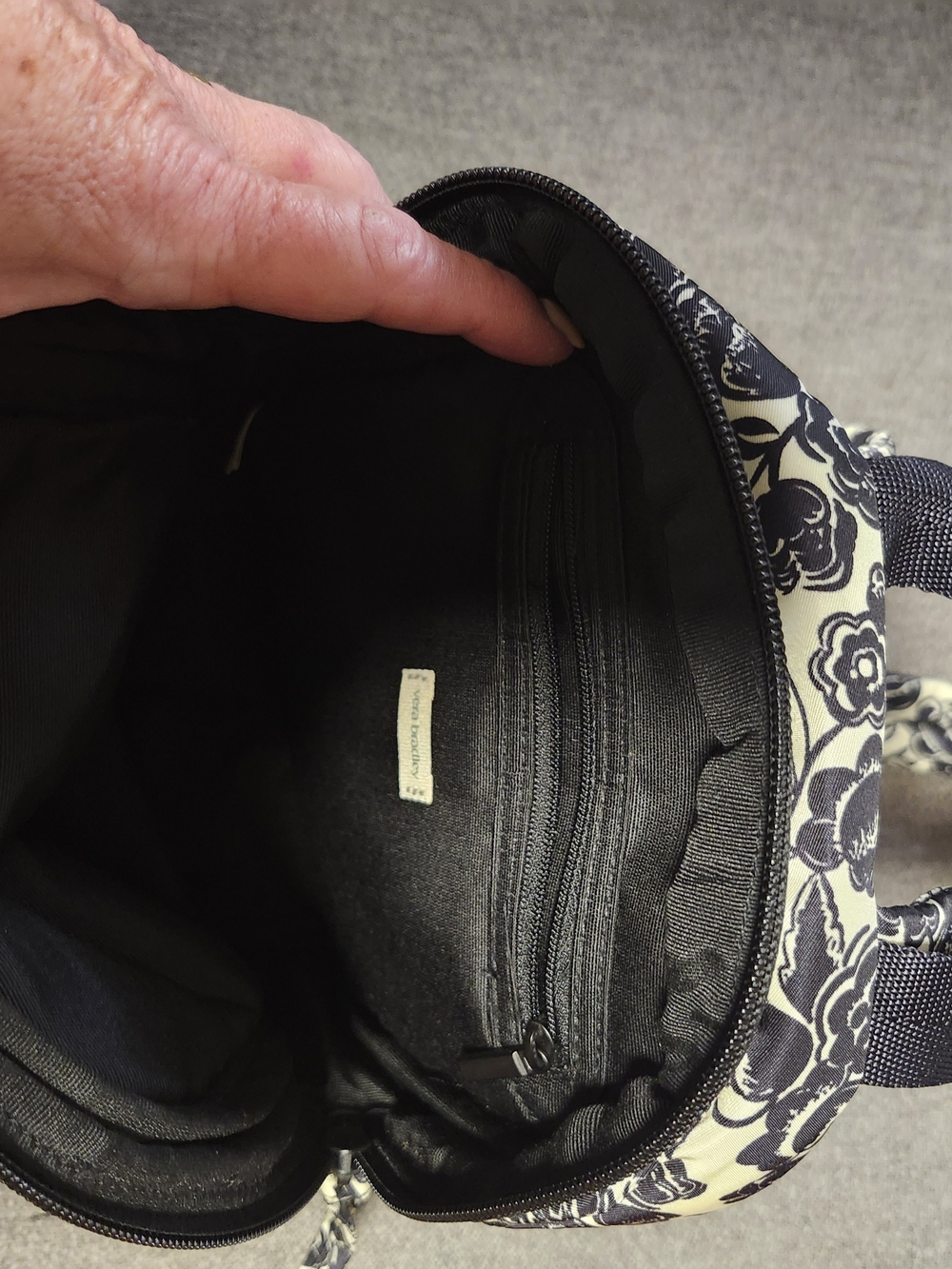 Vera Bradley Black & White Floral Mini Backpack - Picture 4 of 5